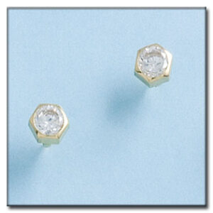 Pendientes oro 18kl hexagonal