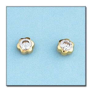 Pendientes oro 18kl flor