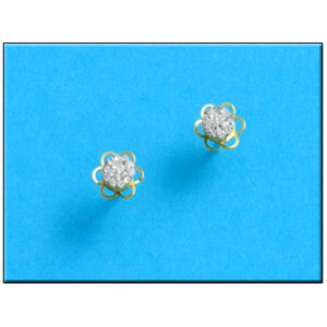 Pendientes oro 18kl flor
