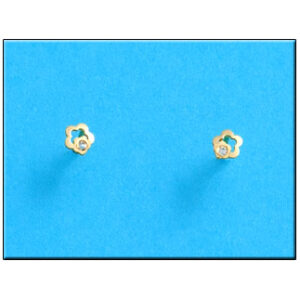 Pendientes oro 18kl flor circonitas
