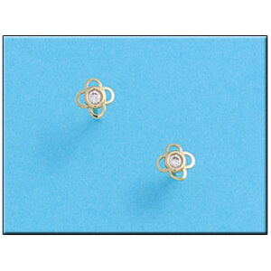 Pendientes oro 18kl flor