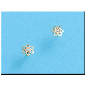 Pendientes oro 18kl flor