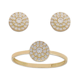 Pendientes oro 18kl circulo circonitas