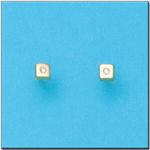 Pendientes oro 18kl cuadrados 4x4