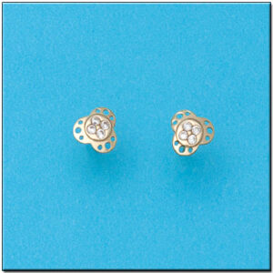 Pendientes oro 18kl flor