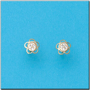 Pendientes oro 18kl flor