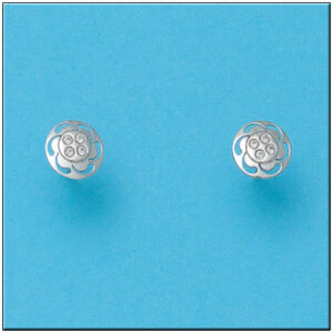 Pendientes oro blanco 18kl flor