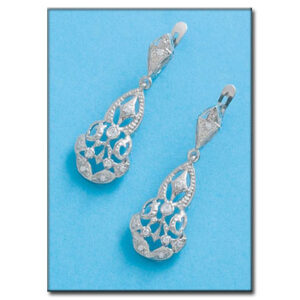 Pendientes oro blanco 18kl circonitas