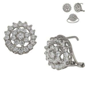 Pendientes oro blanco 18kl circonitas