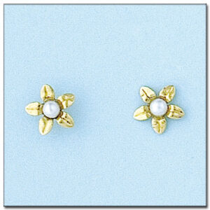 Pendientes oro 18kl flor