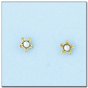 Pendientes oro 18kl flor