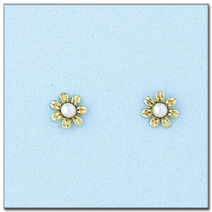 Pendientes oro 18kl flor