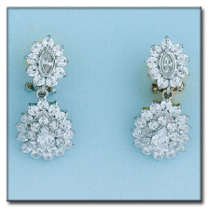 Pendientes oro blanco 18kl circonitas