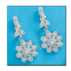 Pendientes oro blanco 18kl circonitas