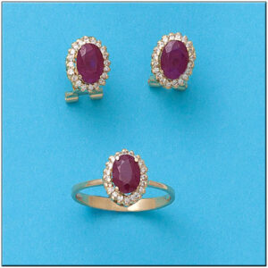 Pendientes oro 18kl rubies finos