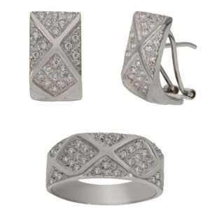 Pendientes oro blanco 18kl circonitas