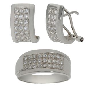 Pendientes oro blanco 18kl circonitas