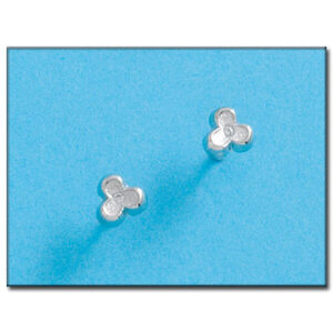 Pendientes oro blanco 18kl flor