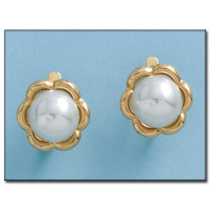Pendientes oro 18kl perlas 14mm