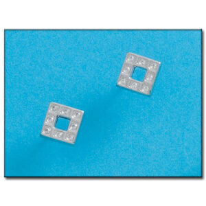 Pendientes oro blanco 18kl cuadrado
