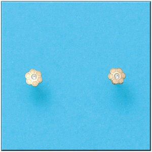 Pendientes oro 18kl flor