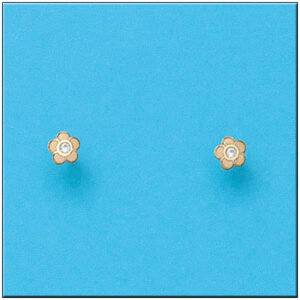 Pendientes oro 18kl flor