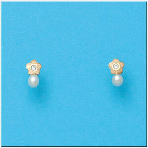 Pendientes oro 18kl flor