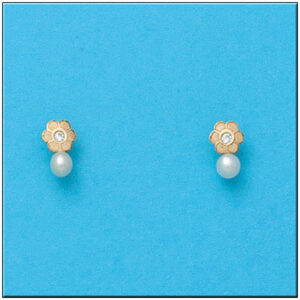 Pendientes oro 18kl flor