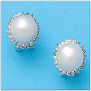 Pendientes oro blanco 18kl p. japonesas