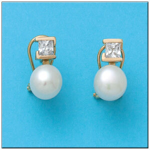 Pendientes oro 18kl perlas circonitas