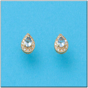 Pendientes oro 18kl lagrima circonitas