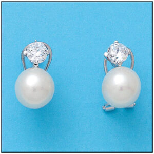 Pendientes oro 18kl circonitas perlas
