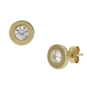Pendientes oro 18kl chaton - 7.5mm