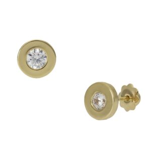 Pendientes oro 18kl chaton - 6.5mm
