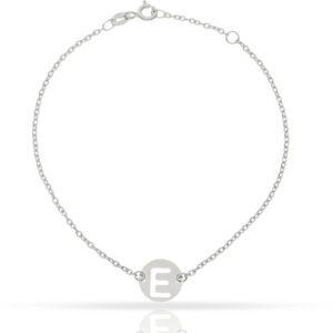 Pulsera oro blanco 18kl letra - 10mm