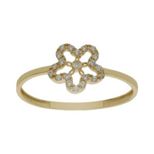 Sortija oro 18kl flor circonitas