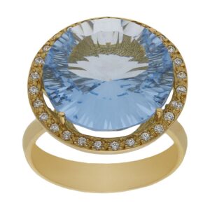 Sortija oro 18kl - piedra azul
