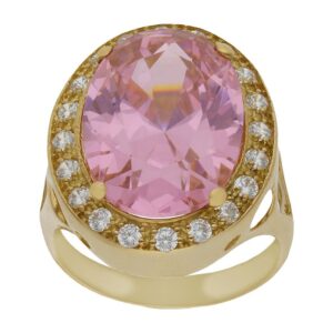 Sortija oro 18kl - piedra rosa