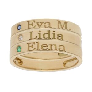 Sortija oro 18kl - 3 anillos personalizados nombres