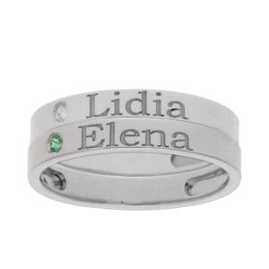 Sortija oro blanco 18kl - 2 anillos personalizados nombre