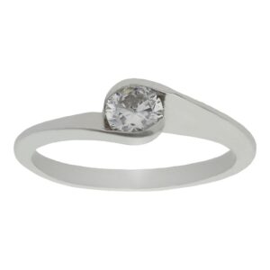Sortija oro blanco 18kl circonita