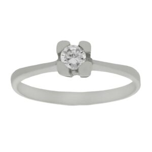 Sortija oro blanco 18kl circonita