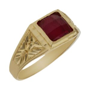 Sello oro 18kl piedra roja
