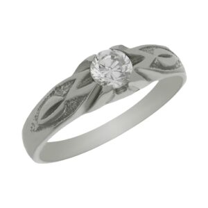 Solitario oro blanco 18kl