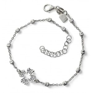 Pulsera combinada trébol tallado