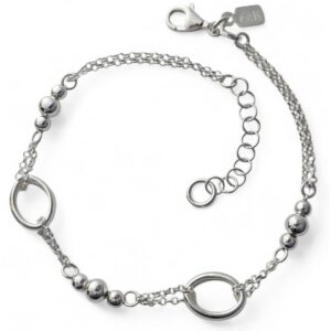 Pulsera doble cadena asas bolas