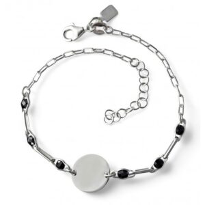 Pulsera forzada disco piedra color