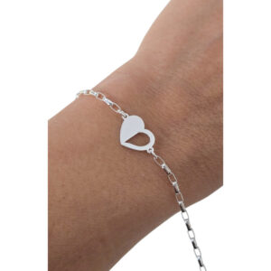 Pulsera corazón cadena forzada alargada