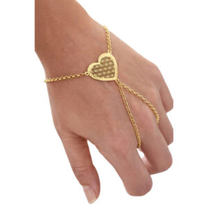 Pulsera dedo corazón chapado
