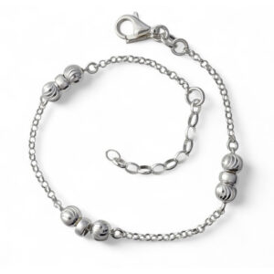 Pulsera rolo bolas talladas